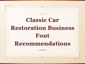 Vintage Automotive Fonts for Classic Car Restoration Business Branding